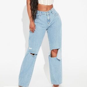 Fashion Nova Distressed Blue Women's Jeans
